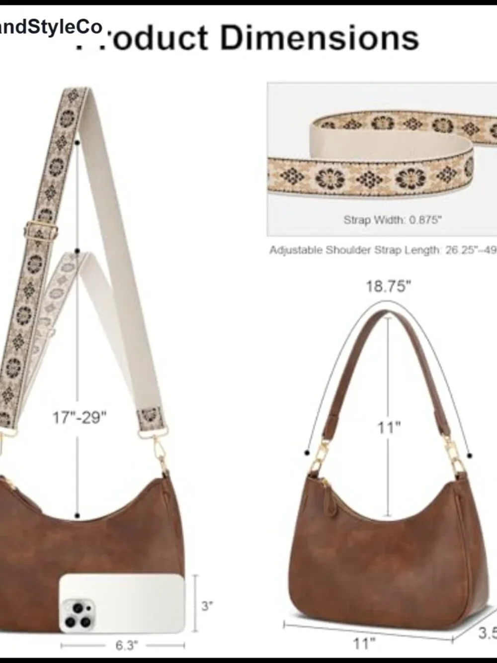 Vintage PU Leather Small Shoulder Bag with Crossbody Strap